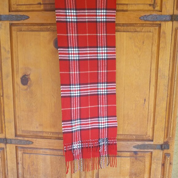 red cashmere blend scarf - Picture 6 of 9